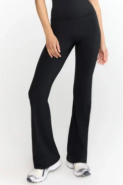 SkinLuxe High Waisted Flared Legging - Shadow Black