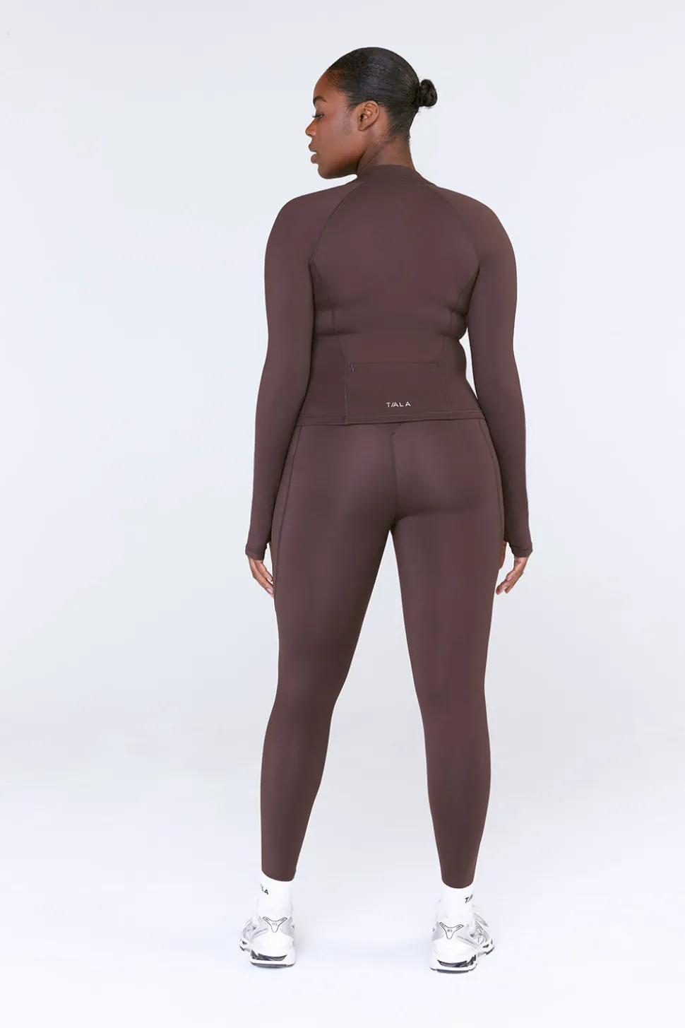 SkinLuxe Zip Through Running Top - Espresso