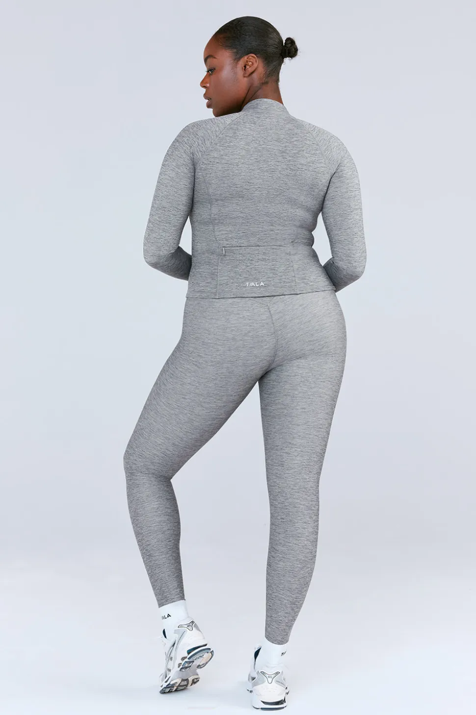 SkinLuxe Zip Through Running Top - Dark Grey Marl