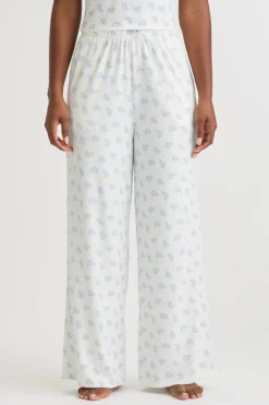 Soft Lounge Wide Leg Pyjama Bottoms - Croissant Print