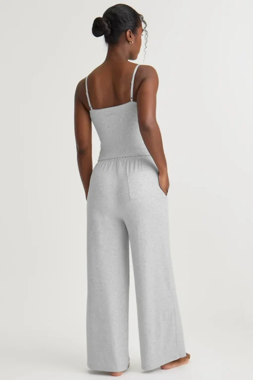 Soft Lounge Wide Leg Pyjama Bottoms - Grey Marl