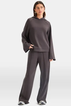SoftSmart Flared Sleeve Hoodie - Cocoa