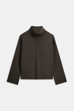 SoftSmart Funnel Neck Sweatshirt - Cocoa