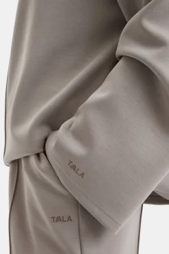 SoftSmart Funnel Neck Sweatshirt - Pebble