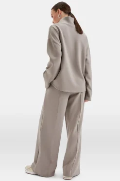 SoftSmart Funnel Neck Sweatshirt - Pebble