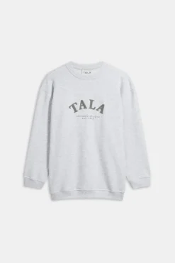 TALA Studio Oversized Longline Sweatshirt- Grey Marl