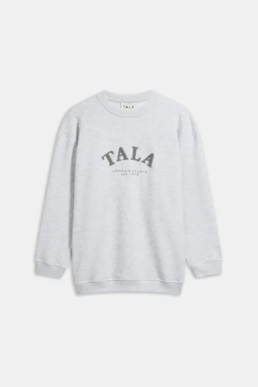 TALA Studio Oversized Longline Sweatshirt- Grey Marl