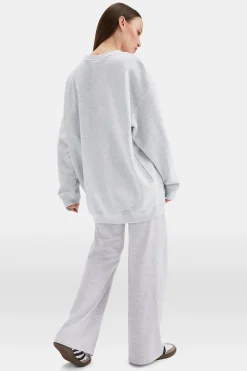 TALA Studio Oversized Longline Sweatshirt- Grey Marl