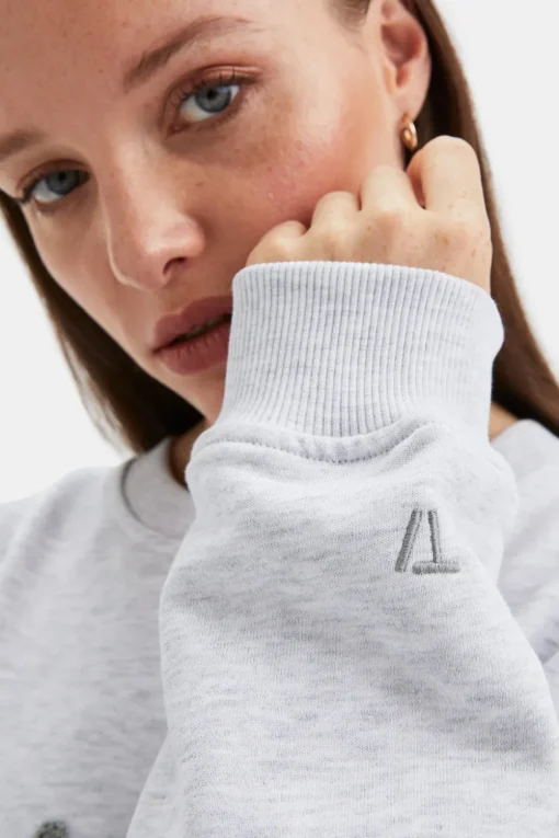 TALA Studio Oversized Longline Sweatshirt- Grey Marl
