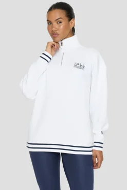 TALA Track And Field Quarter Zip Sweatshirt - White