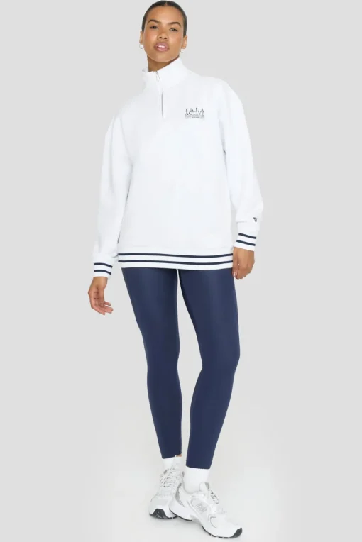 TALA Track And Field Quarter Zip Sweatshirt - White